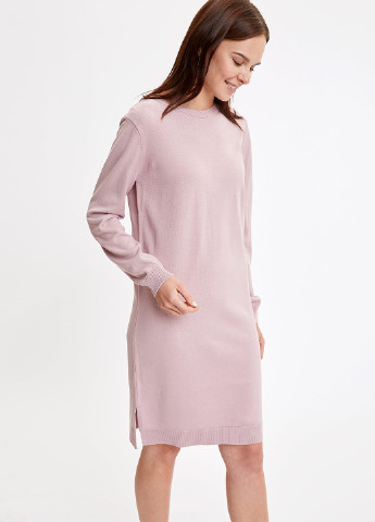 Пудровое кэжуал платье платье-свитер DeFacto