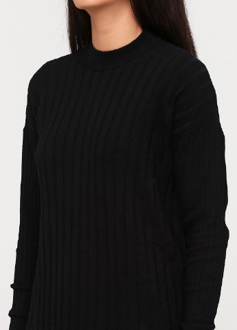 Черное кэжуал платье платье-свитер Weekday однотонное