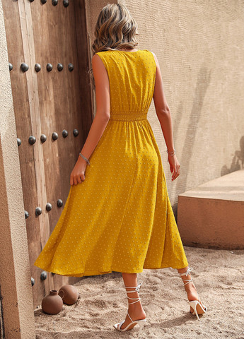 Желтое кэжуал платье SHEIN однотонное