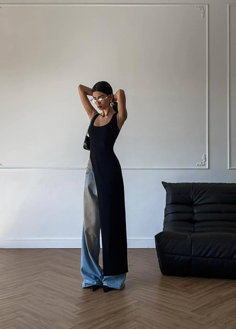 Чорна кежуал сукня сукня-майка Fashion однотонна