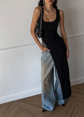 Чорна кежуал сукня сукня-майка Fashion однотонна