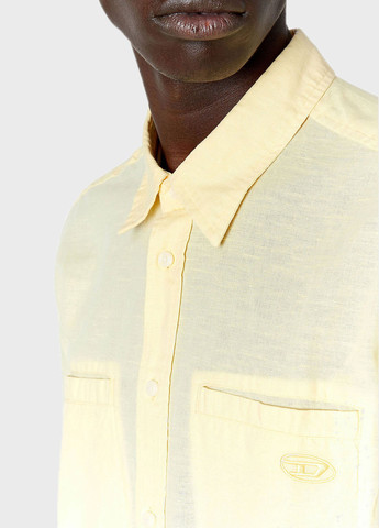 Желтая кэжуал рубашка однотонная Diesel