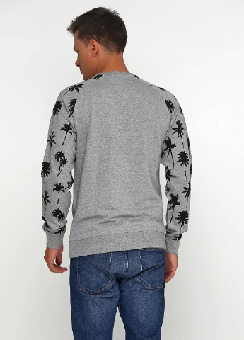 Серый свитшот Jack & Jones абстрактный (74395909)