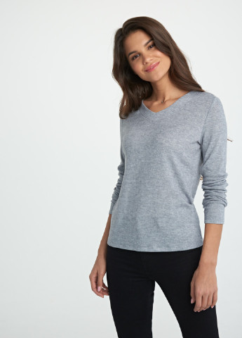 Серый демисезонный джемпер пуловер SELA