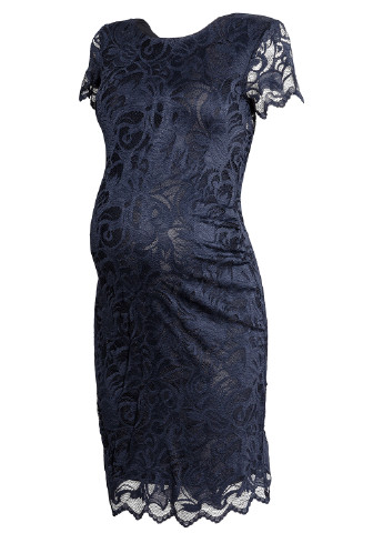 Темно-синее коктейльное платье для беременных клеш H&M однотонное