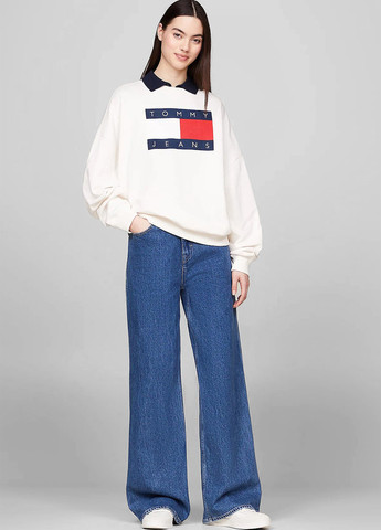 Молочний світшот Tommy Jeans логотип без декору (315063273)