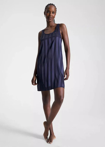 Темно-синее домашнее платье а-силуэт Tommy Hilfiger в полоску