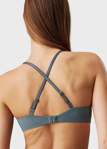 Серо-голубой бесшовный бюстгальтер Calvin Klein без косточек полиамид