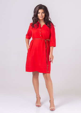 Красное кэжуал платье рубашка Charm Collection однотонное