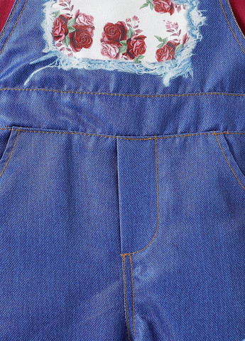 Комбинированный демисезонный комплект (блуза, комбинезон) SHEIN