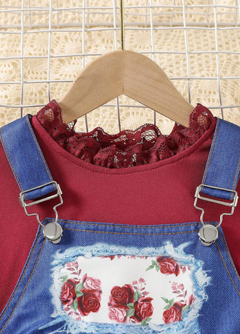 Комбинированный демисезонный комплект (блуза, комбинезон) SHEIN