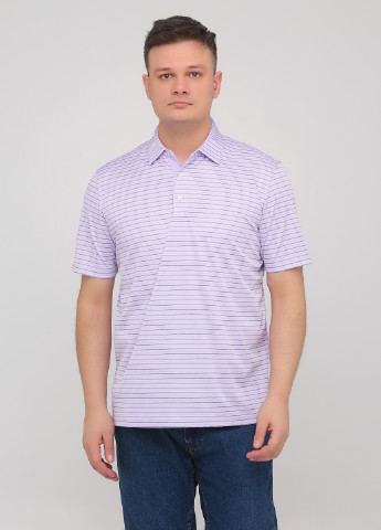 Светло-фиолетовая футболка-поло для мужчин Greg Norman в полоску