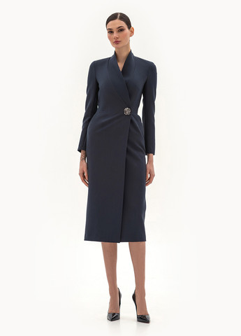 Графитовое кэжуал платье на запах BGL однотонное