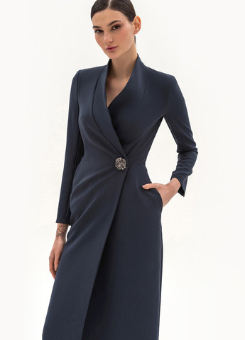 Графитовое кэжуал платье на запах BGL однотонное