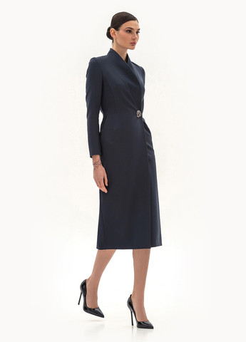 Графитовое кэжуал платье на запах BGL однотонное