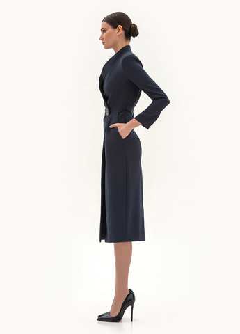 Графитовое кэжуал платье на запах BGL однотонное