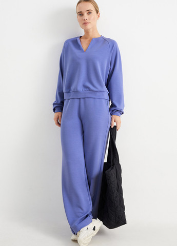 Светло-фиолетовый свитшот C&A однотонный складки (323024097)