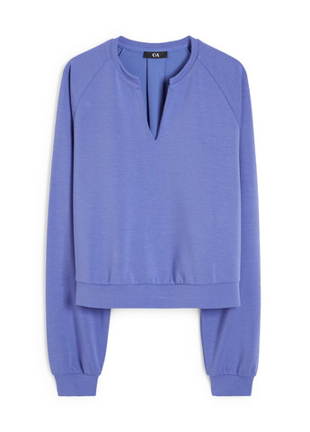 Светло-фиолетовый свитшот C&A однотонный складки (323024097)