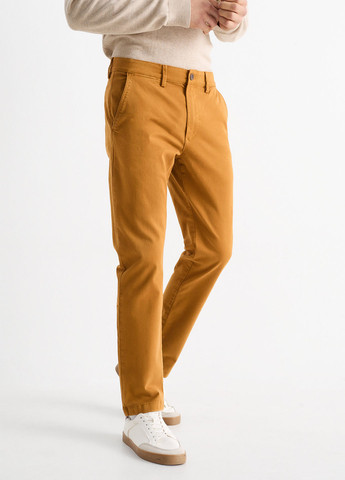 Горчичные кэжуал демисезонные зауженные, чиносы брюки C&A