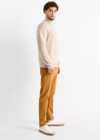 Горчичные кэжуал демисезонные зауженные, чиносы брюки C&A