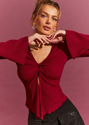 Вишнёвая блуза SHEIN