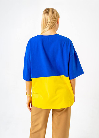Сине-желтая летняя футболка O! clothing