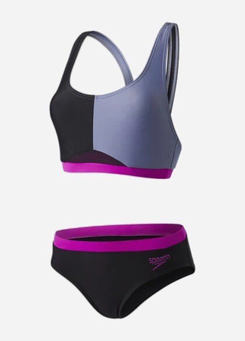 Черный демисезонный купальник (лиф, трусики) топ, раздельный Speedo