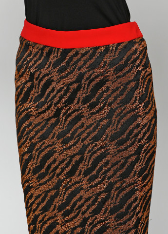 Коричневая кэжуал с абстрактным узором юбка Karl Lagerfeld с высокой талией