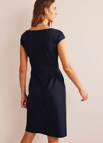 Темно-синее кэжуал, деловое платье футляр Boden однотонное