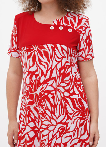 Красное кэжуал платье BABOCHKA XL Collection с абстрактным узором