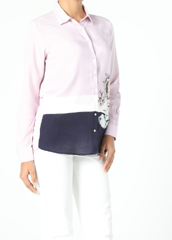 Розово-лиловая кэжуал рубашка с рисунком Colin's