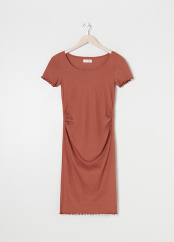 Розово-коричневое кэжуал платье для беременных платье-футболка Sinsay однотонное