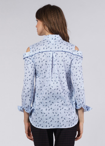Голубой кэжуал рубашка с абстрактным узором OKS by Oksana Demchenko