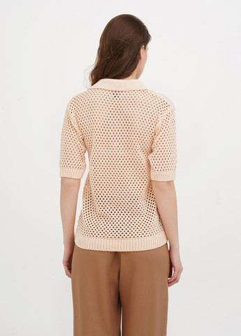 Бежевая женская футболка-поло ESSME однотонная