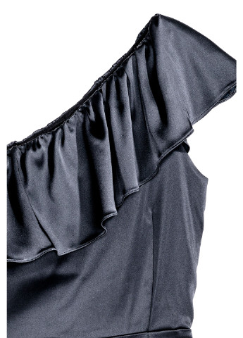 Темно-синя коктейльна сукня H&M однотонна