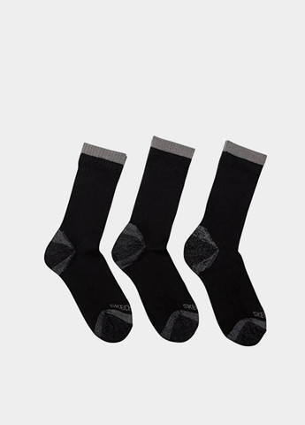 Чёрные носки (3 пары) Skechers колор бблои (325233007)