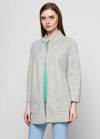 Сиреневый кэжуал пиджак KIVI - с цветочным узором - демисезонный