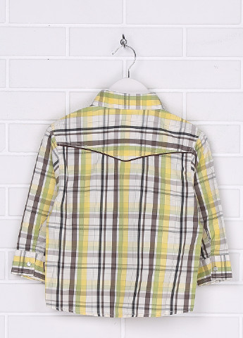 Лимонно-зеленая кэжуал рубашка в клетку Miniman с длинным рукавом