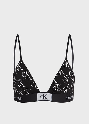 Чорно-білий тріенджел бюстгальтер Calvin Klein без кісточок бавовна