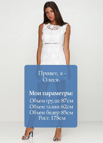 Білий кежуал сукня Lady Collection однотонна