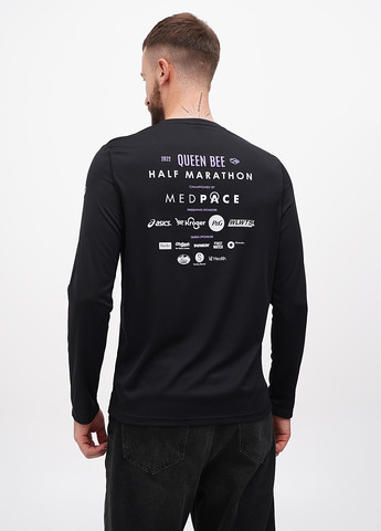 Лонгслів Asics напис чорний спортивні поліестер