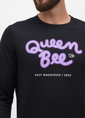 Лонгслів Asics напис чорний спортивні поліестер