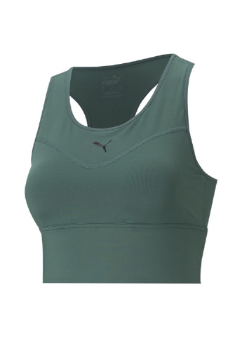 Зелёный бра mid impact long line women's training bra Puma полиэстер, эластан