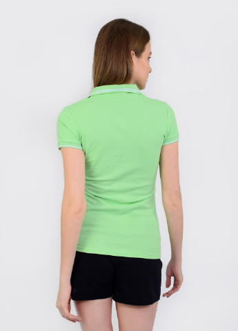 Салатовая женская футболка-поло Kosta в полоску