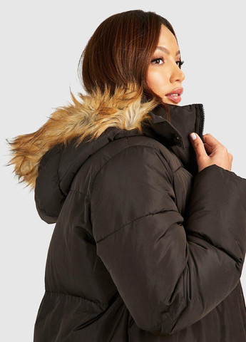 Черная зимняя куртка Boohoo