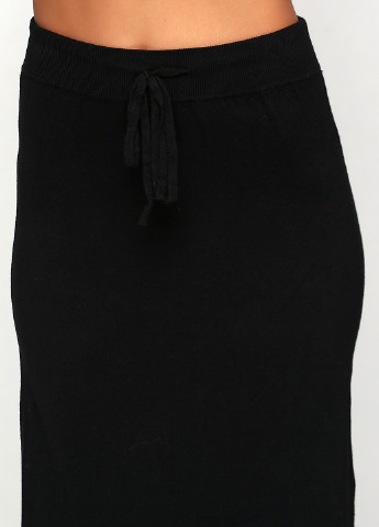 Черная кэжуал однотонная юбка M&V а-силуэта (трапеция)