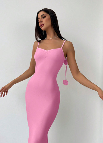 Розовое праздничный платье годе, с открытой спиной SHEIN однотонное