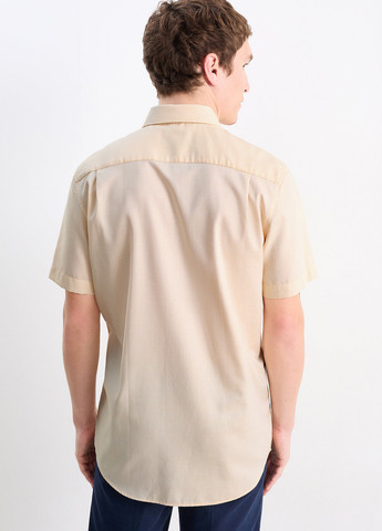 Кремовая кэжуал рубашка однотонная C&A