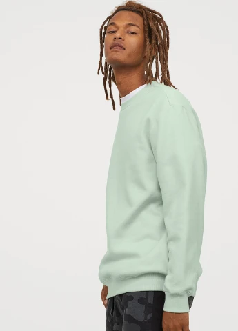 М'ятний світшот H&M однотонний без декору (186098103)