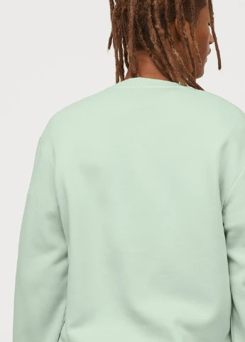 М'ятний світшот H&M однотонний без декору (186098103)
